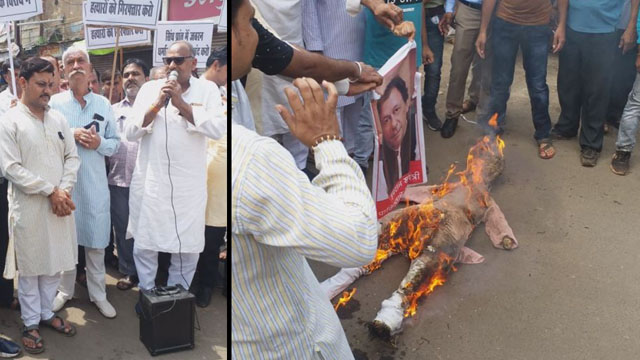 Imran Khan effigy burn