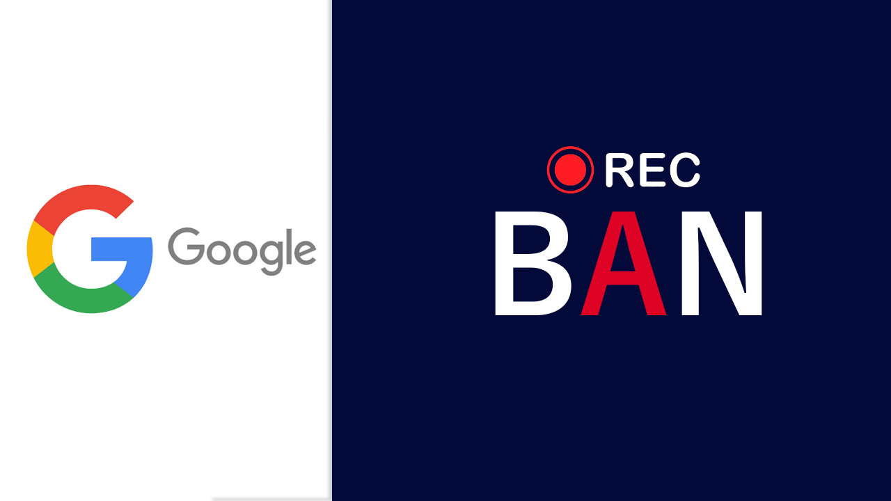 google ban call recording