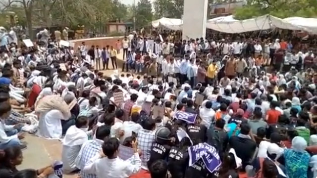 unemployed youth strike in rajasthan