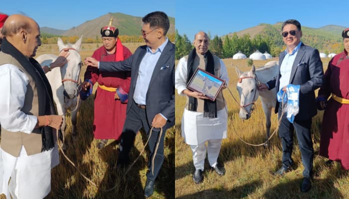 Rajnath Singh Mongolia Visit : मंगोलिया में राजनाथ सिंह को मिला ख़ास तोहफा