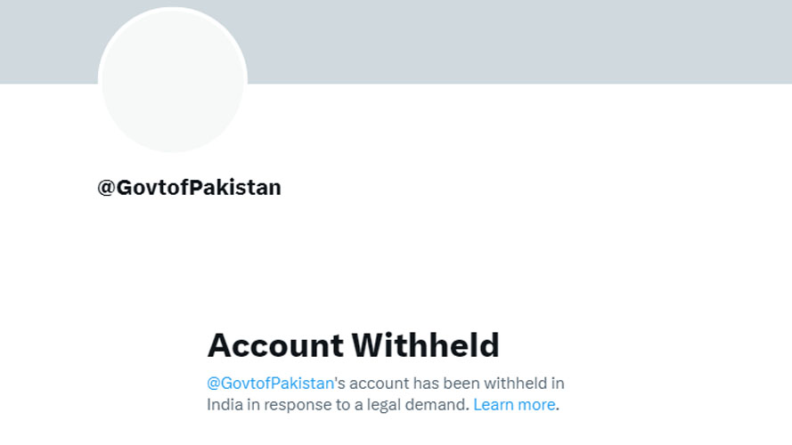 twitter bans pakistan government account in india